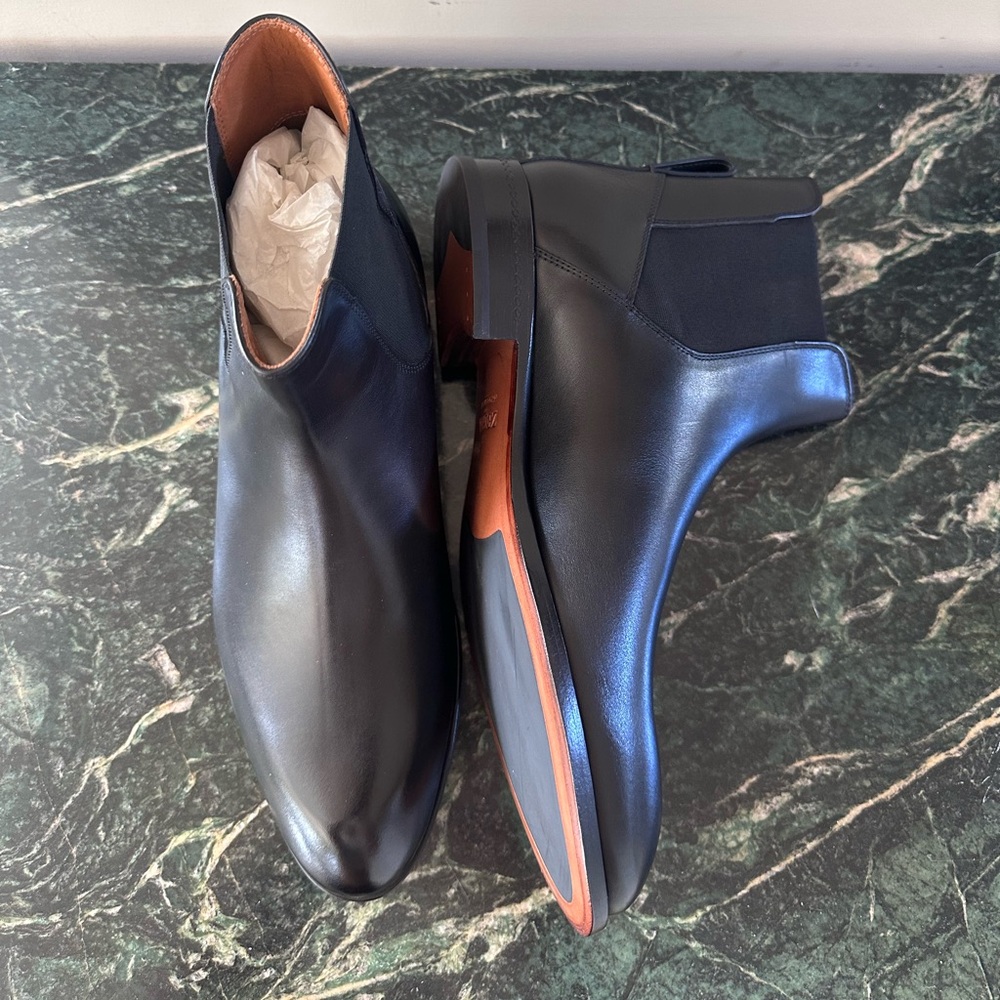 Zegna Torino panelled leather Chelsea boots Sz 9 US - Picture 4 of 9